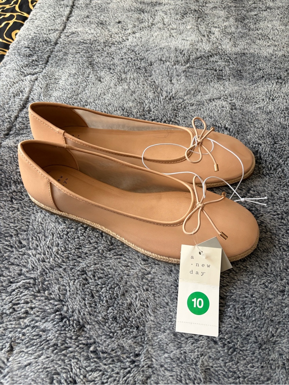 a new day Blush Tan Ballet Flats with Bow - Women
